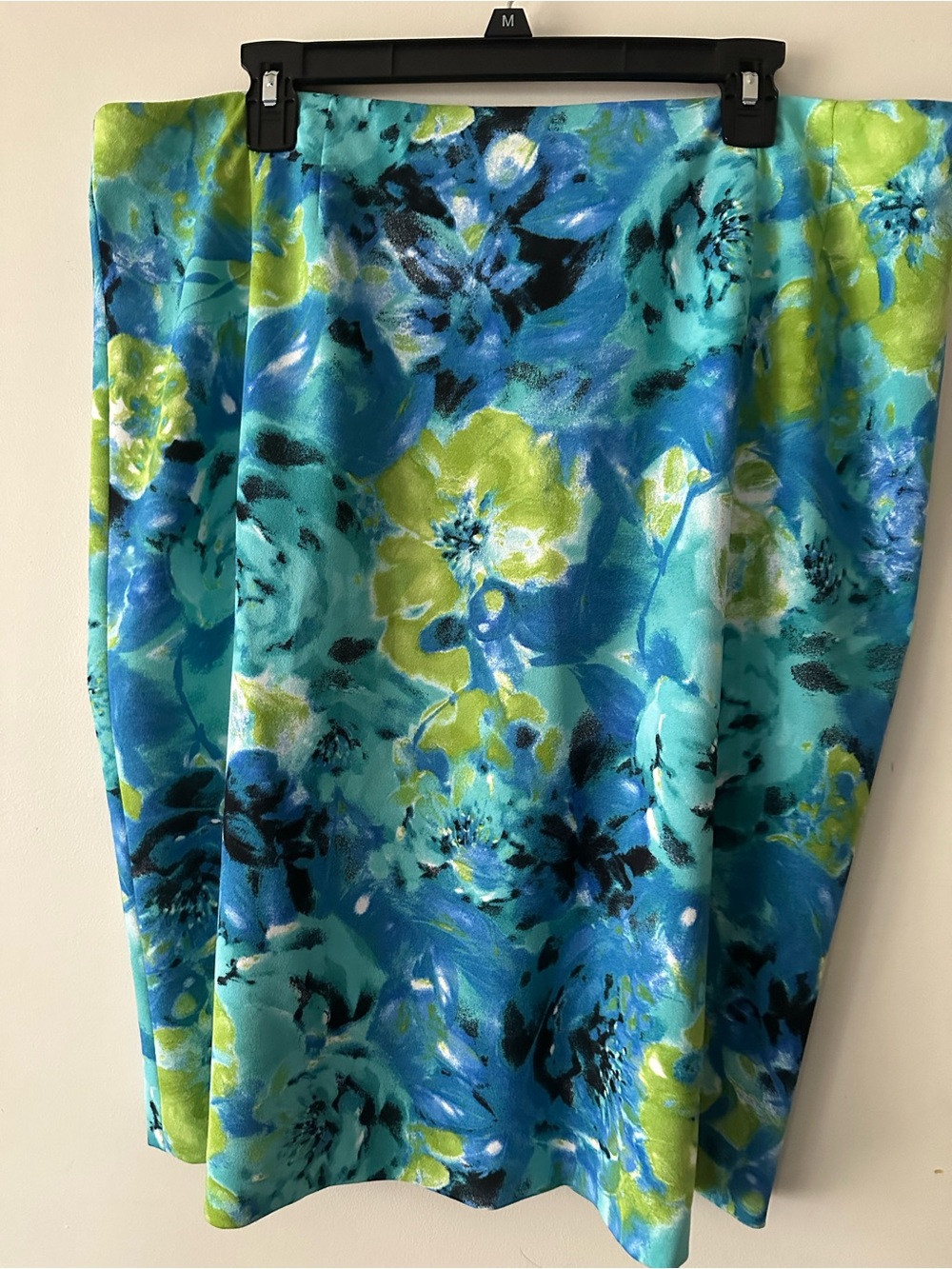 Kasper Aqua, Turquoise & Lime Floral A-Line Skirt